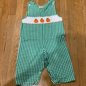 Smocked pumpkin longall 18M
